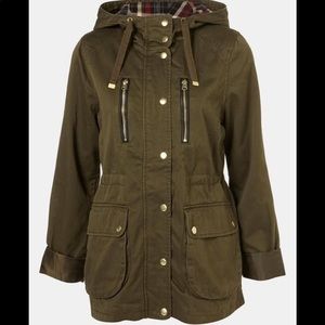 Topshop Olive Hooded Jacket